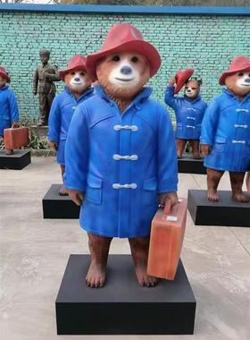 大型卡通人物玻璃钢雕塑定制网红兔子熊猫公仔景观落地公园摆件