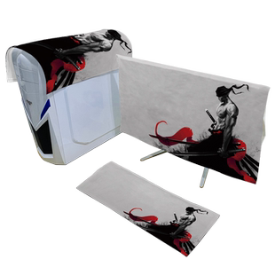 海贼王台式电脑防尘罩27寸主机键盘盖布三件套显示器一体机防尘布