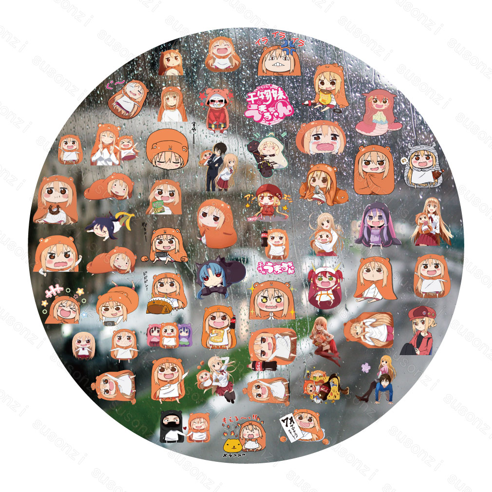干物妹小埋UV转印贴动漫手账电动牙刷防水笔记本风扇手机壳贴纸