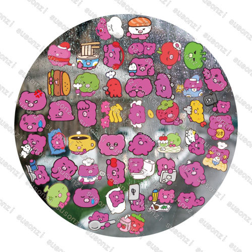 粉熊pinkeeUV转印贴动漫电动牙刷防水晶标签手机壳头盔装饰贴纸