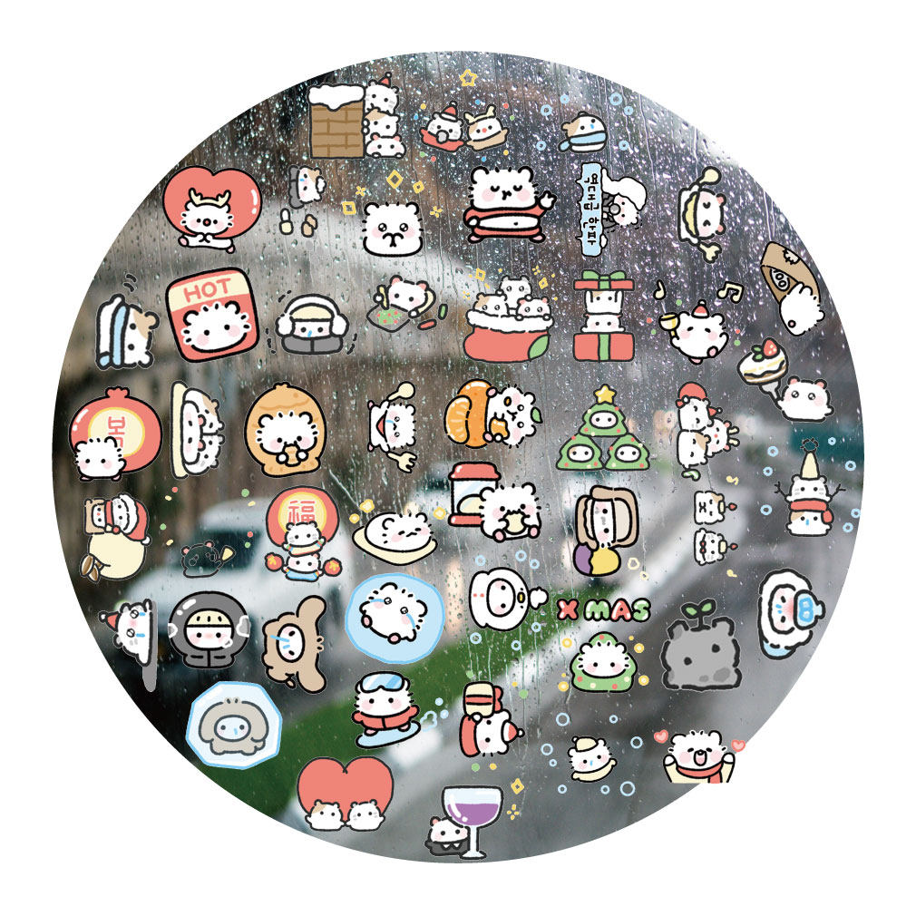 圣诞baby小仓鼠UV转印贴动漫电动牙刷防水晶标手机壳头盔装饰贴