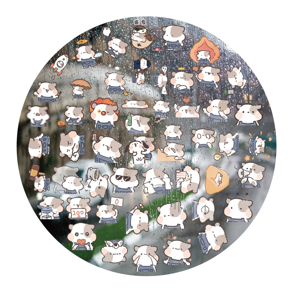 牛仔小仓鼠UV转印贴动漫电动牙刷防水水晶标签手机壳头装饰贴纸