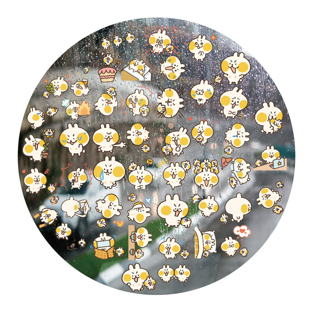 笨笨迷你兔UV转印贴动漫电动牙刷防水水晶标签手机壳头装饰贴纸