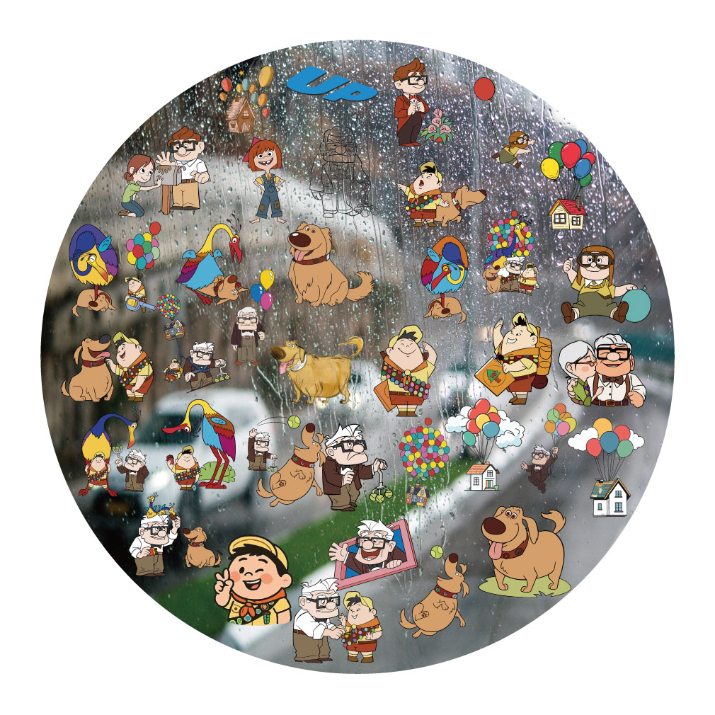 飞屋环游记UV转印贴动漫电动牙刷防水水晶标签手机壳头装饰贴纸