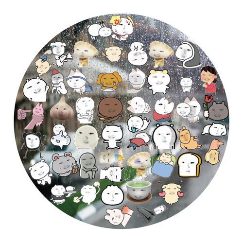 sakuya表情包UV转印贴动漫电动牙刷防水晶标签手机壳头盔装饰贴纸