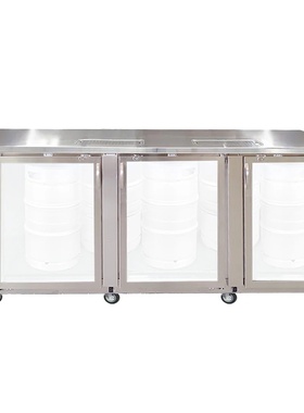 精酿 三门全不锈钢玻璃门冷柜啤酒冷藏柜商用设备KL32612KegLand