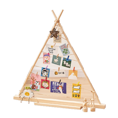 ins风三角麻绳相框卧室展示架