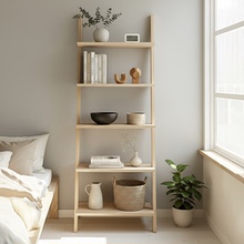 北欧ins客厅实木梯形置物架靠墙室内小型储物书架落地阶梯式花架