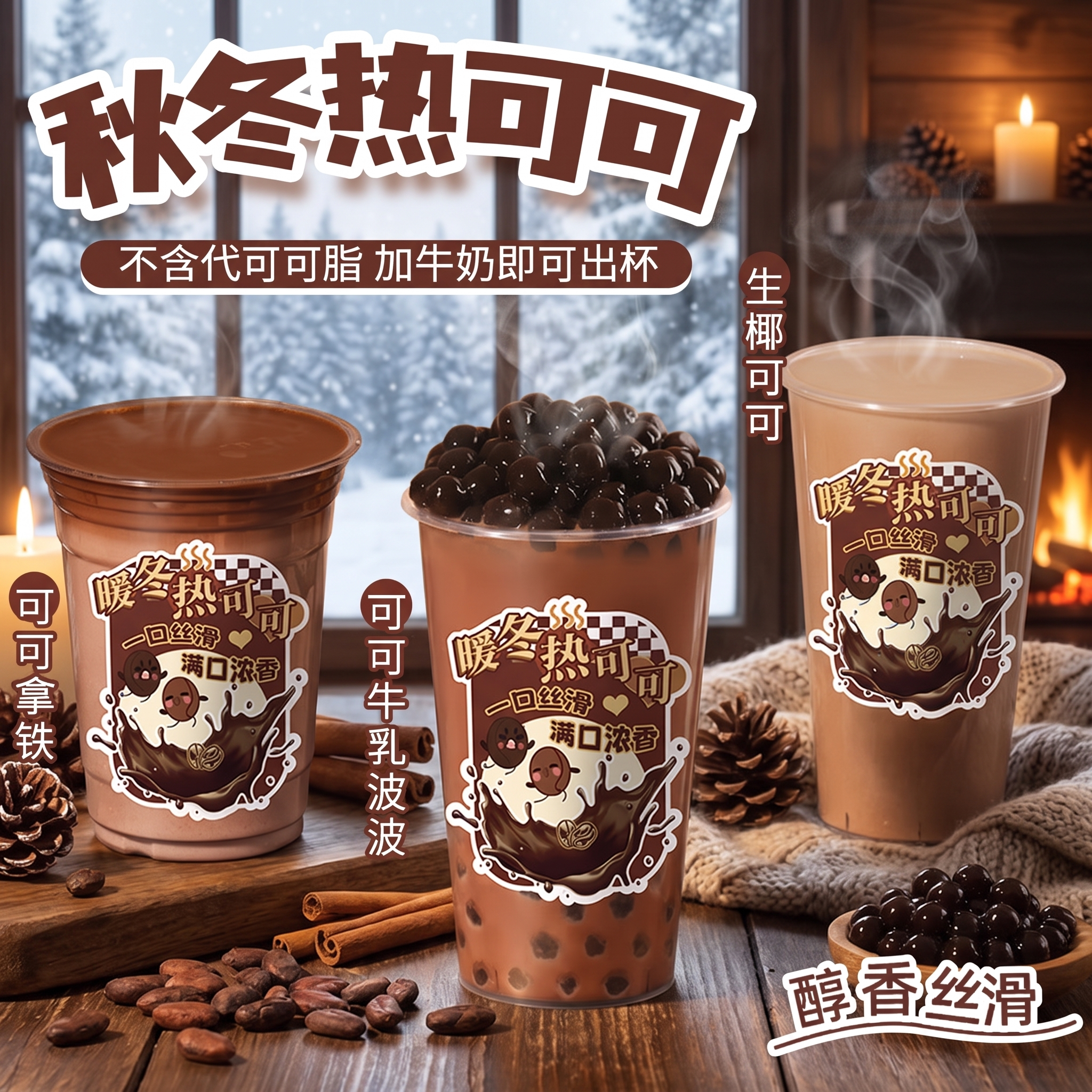 可可粉秋冬咖啡奶茶店专用巧克力