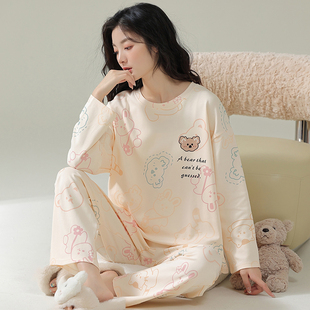 揭阳睡衣女款2025新款春秋高级感纯棉夏季全棉长袖可爱卡通套头装
