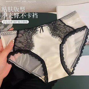 广东普宁汕头美式性感内裤黑色雷蕾丝女士法式缎面抗菌纯棉裆无痕