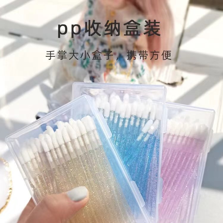 100支一次性唇刷棒便携晕染口红刷植绒化妆师专用唇膏唇釉遮瑕女
