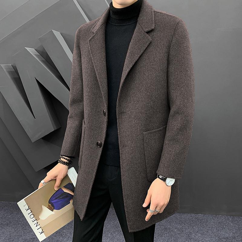 双面羊毛呢大衣中长款男士羊绒外套2025秋冬季高端呢子英伦风风衣