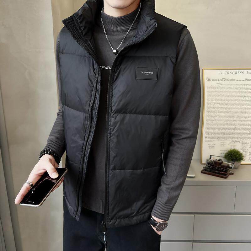 痞帅羽绒马甲外套男秋冬款潮牌立领潮流青年时尚保暖马夹背心外穿
