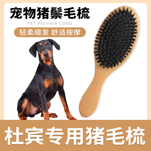 杜宾专用猪鬃毛刷狗狗梳子