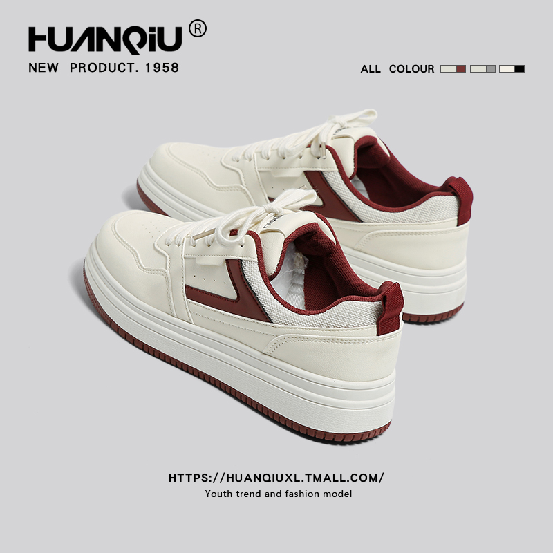 环球官方旗舰店厚底小白鞋子男款