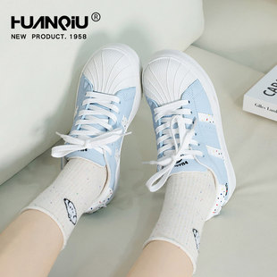 低帮潮流滑板鞋 春夏学生休闲运动女鞋 女2026新款 环球贝壳头小白鞋