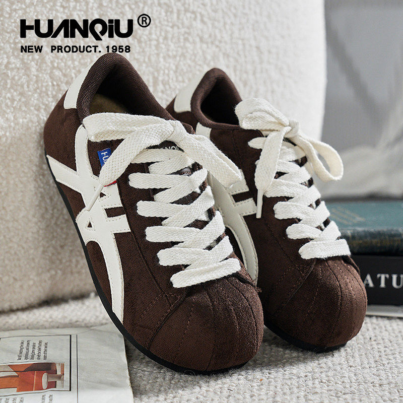 环球美拉德棕色泡芙德训鞋女2026新款春季休闲运动板鞋厚底大头鞋,女鞋,德训鞋,淘宝优惠券,粉丝福利购,淘宝优惠卷