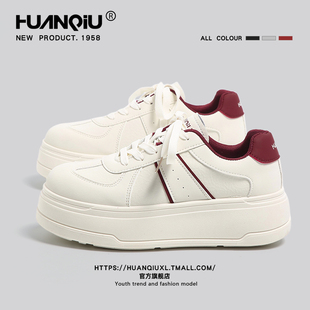 环球厚底小白鞋百搭休闲鞋女款2025新款冬季增高通勤学生运动板鞋