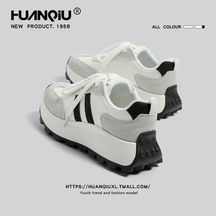 环球华夫阿甘鞋女款2026年新款春季学生运动鞋厚底增高小众跑步鞋
