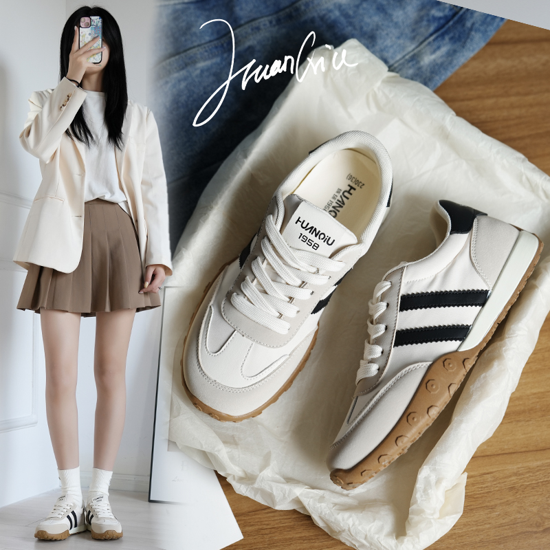 环球德训鞋女款2025年秋季新款厚底阿甘板鞋百搭时尚运动休闲鞋子