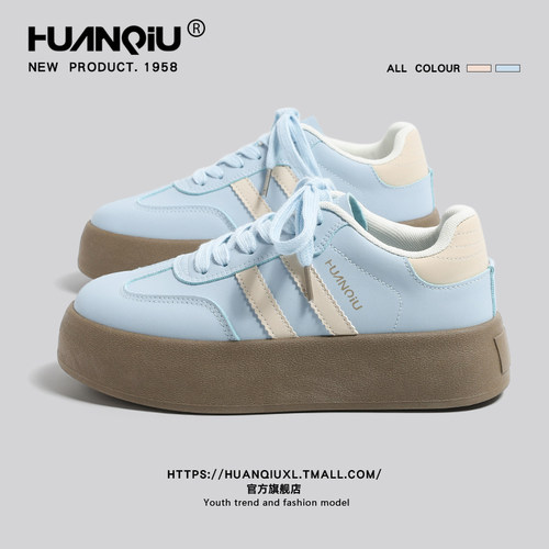 环球官方旗舰店厚底增高德训鞋女