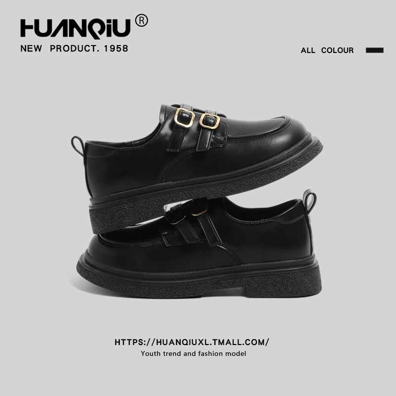 环球官方旗舰店英伦风厚底小皮鞋