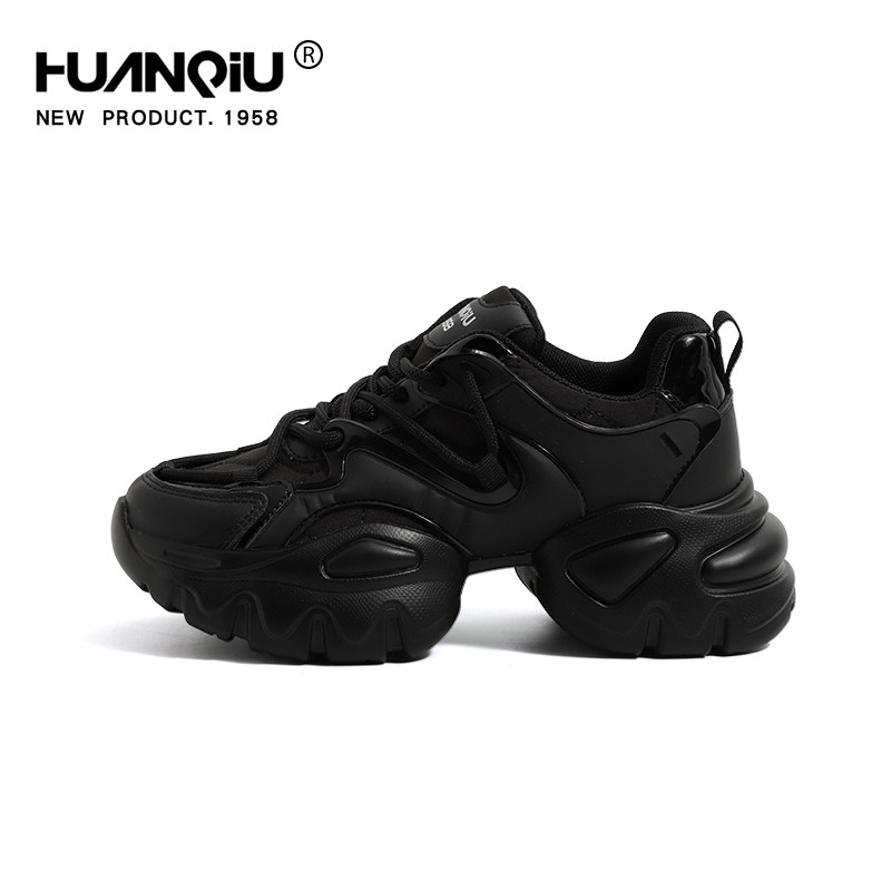 环球厚底老爹鞋女2024新款夏季黑色炸街百搭显脚小休闲轻便运动鞋