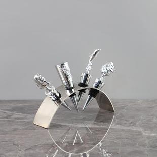 创意马头红酒瓶塞摆件组合套装家居客厅酒柜样板间圣诞瓶塞装饰品