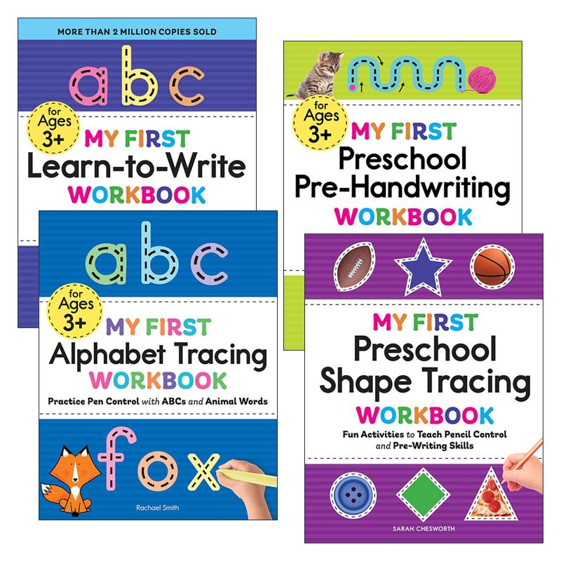 英文原版 My First Preschool Skills Workbooks系列4册 儿童学前字母描红/书写写作学习/形状描摹练习册 控笔 英文版 进口书籍