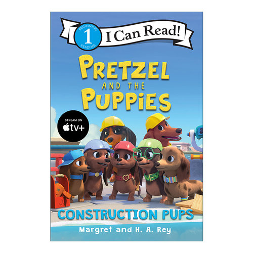 英文原版 Pretzel and the Puppies Construction Pups腊肠狗 建筑狗狗们 I Can Read level 1分级阅读 英文版 进口英语原版书籍