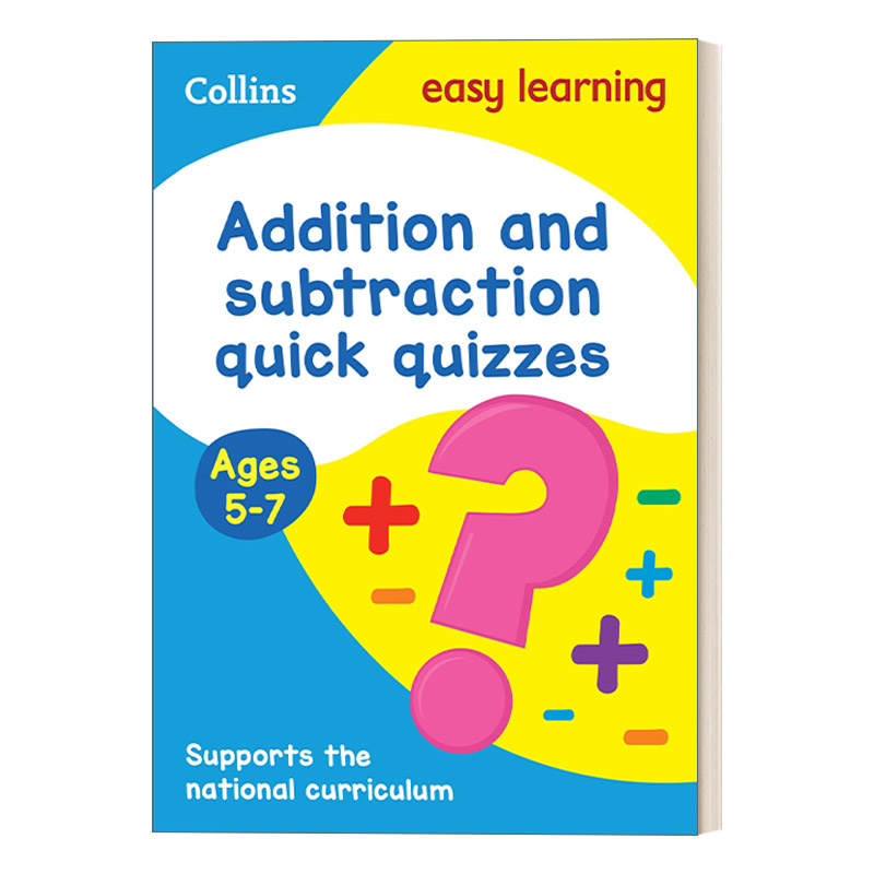 英文原版 Collins Easy Learning KS1Addition and Subtraction Quick Quizzes Ages5-7 轻松学小学数学加减法小测试5-7岁 进口书
