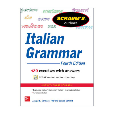 原版 Schaums Outline of Italian Grammar 全美经典学习指导系列 意大利语语法 第4版 进口原版书籍
