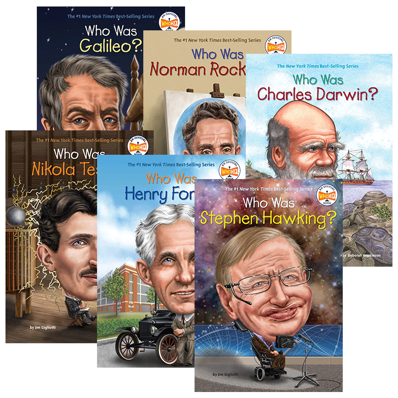 英文原版 WHO WAS GALILEO? 谁是 6本套装 名人传记 中小学生英语课外阅读读物 英文版儿童全英语书