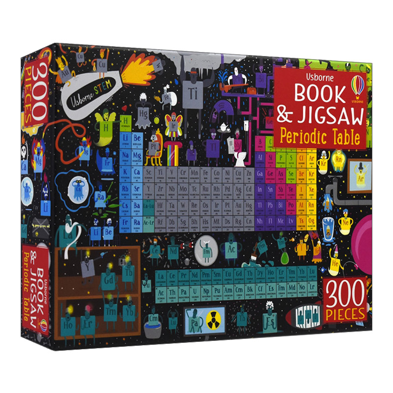 英文原版 Usborne Book and Jigsaw Periodic Table 尤斯伯恩儿童益智游戏 元素周期表 300片拼图+绘本 英文版 进口英语原版书籍