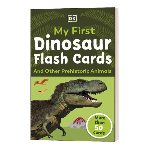英文原版 My First Dinosaur Flashcards Cards DK恐龙闪卡 54张恐龙和史前生活的图解卡片 英文版 进口英语原版书籍儿童全英语书