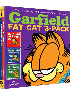 英文原版 Garfield Fat Cat 3-Pack #1 加菲猫漫画 三合一 1 经典趣味幽默漫画 儿童课外阅读图画故事书 Jim Davis 英文版 进口书