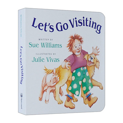 英文原版绘本 Let's Go Visiting 我们去参观吧 数数纸板书 我去散步同作者Sue Williams 英文版 进口英语原版书籍