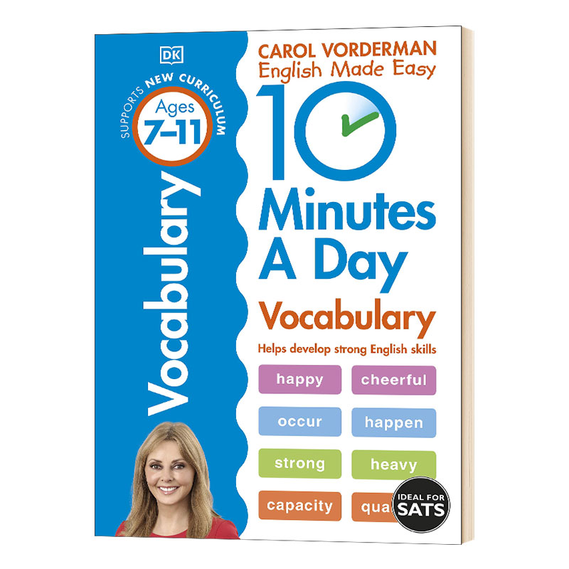 DK出版 每天十分钟：自然拼读 10 Minutes a Day Vocabulary Ages 7-11 Key Stage 2分级阅读课外教材英文原版书儿童全英语书