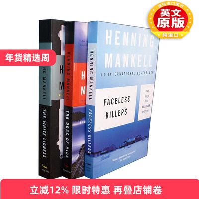 英文原版 Henning Mankell Wallander Bundle 亨宁·曼凯尔三部小说盒装套装 无面杀手 杀人狗 白色 英文版 进口英语原版书籍