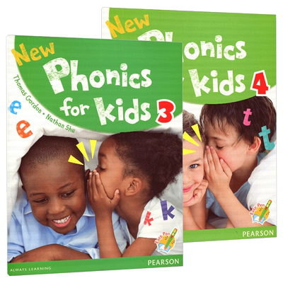 香港朗文幼儿英语自然拼读教材2册 英文原版 New Phonics for kids 3-4级别 学生用书 培生分级阅读 亲子幼儿中班教材 英文版书籍