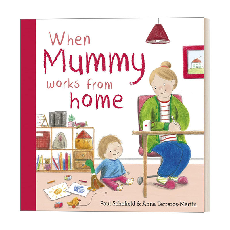 mummy works from home 当妈妈在家办公 纸板书 英文版 进口英语原版