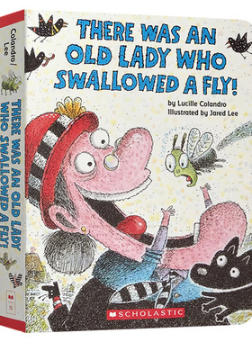 有个老婆婆吞了一只苍蝇 英文原版 There Was an Old Lady Who Swallowed a Fly 儿童英语启蒙趣味图画故事纸板书 英文版睡前读物