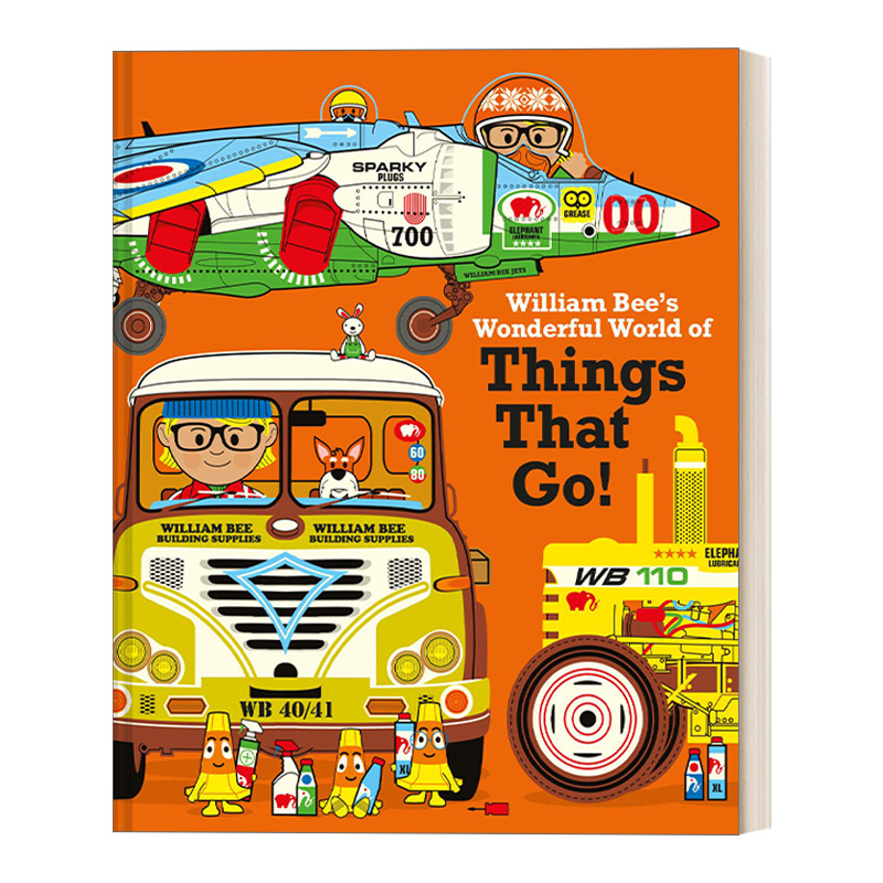 英文原版 William Bee'S Wonderful World Of Things That Go! 威廉的神奇车库 火车、船、飞机 交通工具绘本 英文版 进口英语书籍