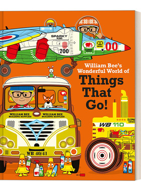 英文原版 William Bee'S Wonderful World Of Things That Go! 威廉的神奇车库 火车、船、飞机 交通工具绘本 英文版 进口英语书籍