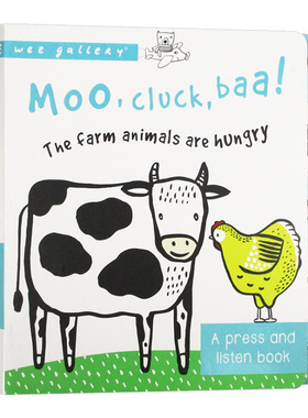 哞咯咩 英文原版绘本 Moo Cluck Baa 幼儿英语启蒙纸板发声书 亲子读物睡前故事书 英文版进口原版早教益智书籍儿童全英语书