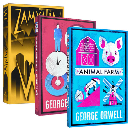 英文原版 Alma Classics 1984+动物农场庄园+我们 3册套装 Nineteen Eighty-Four+Animal Farm+We 英文版 进口英语原版书籍