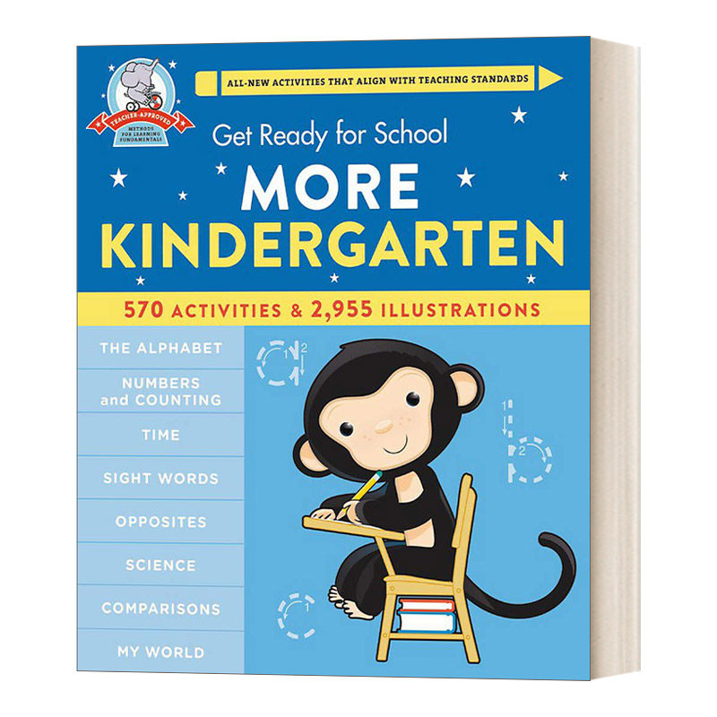 英文原版 Get Ready for School More Kindergarten 入学准备 幼儿园早教综合活动练习册 英文版 进口英语书