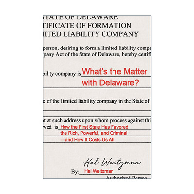 英文原版 What’s the Matter with Delaware 特拉华州怎么了 第一州如何偏袒富人 权贵和罪犯 精装 英文版 进口英运原版书籍