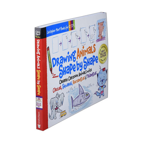英文原版 Drawing Animals Shape by Shape 用简单形状绘制卡通动物 英文版 进口英语原版书籍